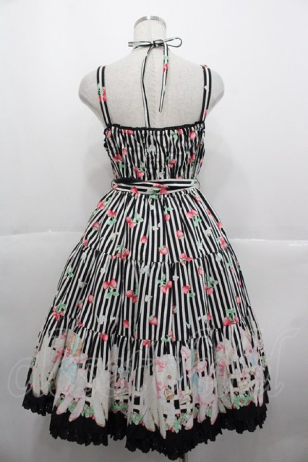 画像2: Angelic Pretty / Sheep Gardenティアードジャンパースカート  黒 I-25-10-15-043-AP-OP-SA-ZI (2)