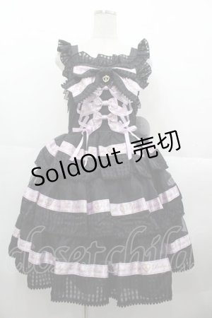 画像: BABY,THE STARS SHINE BRIGHT / Sweet Best Wishesジャンパースカート＆リボンクリップセット  黒Ｘラベンダー I-25-10-15-048-BA-OP-SA-ZI