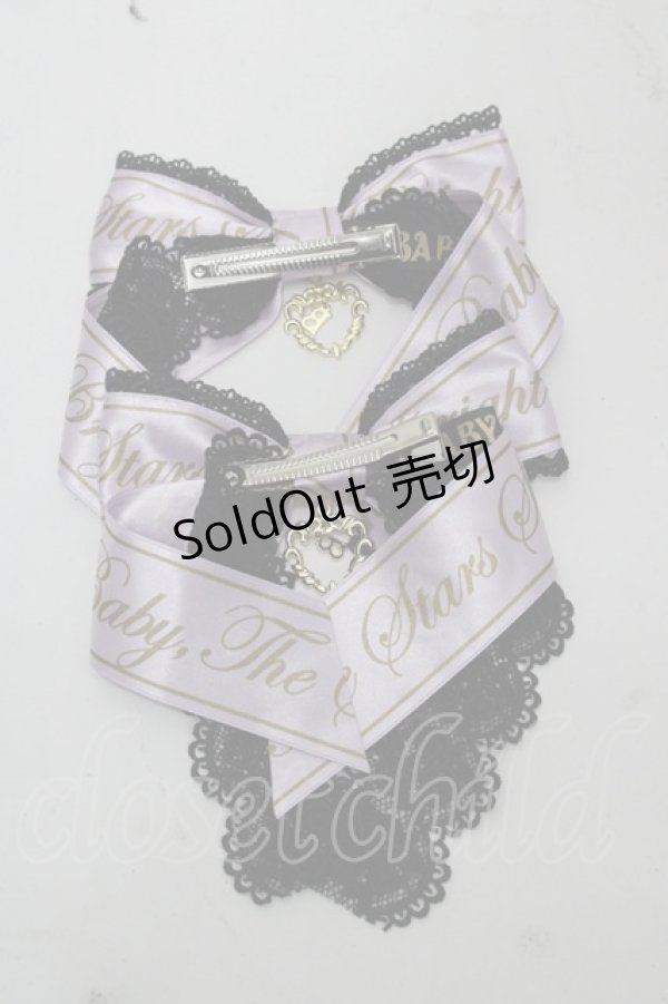 画像4: BABY,THE STARS SHINE BRIGHT / Sweet Best Wishesジャンパースカート＆リボンクリップセット  黒Ｘラベンダー I-25-10-15-048-BA-OP-SA-ZI (4)