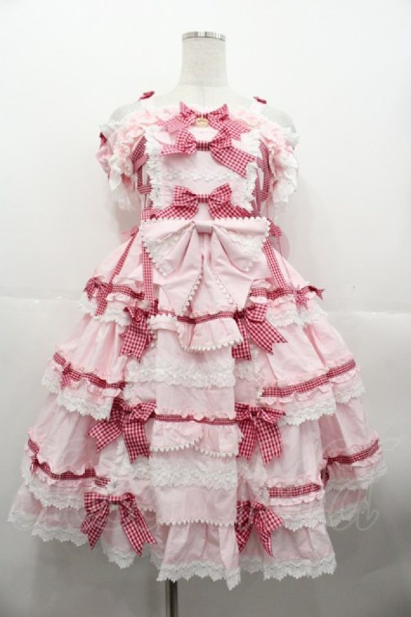 画像1: BABY,THE STARS SHINE BRIGHT / Flancesca Ribbonジャンパースカート  ピンク I-25-10-15-049-BA-JA-SA-ZI (1)