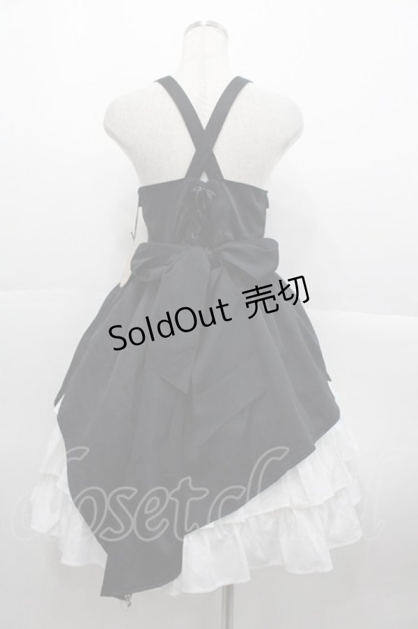 画像2: ALICE and the PIRATES / 蜘蛛の巣おばけプリントジャンパースカート  黒Ｘ白 I-25-10-15-050-PA-OP-SA-ZI (2)