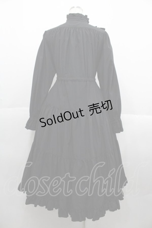 画像2: Physical Drop / 前釦スタンドカラーワンピース  黒 I-25-10-15-056-LO-OP-SA-ZI (2)