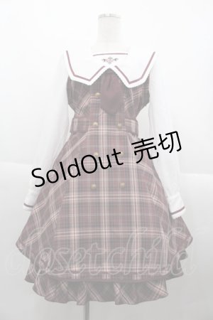 画像: Amavel / Classical Confection チェックセーラーワンピース  ボルドー I-25-10-15-059-CA-OP-SA-ZI