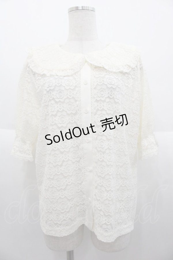 画像1: m petit by misako / AOKレースブラウス L 白 I-25-10-15-007-LO-BL-SA-ZI (1)