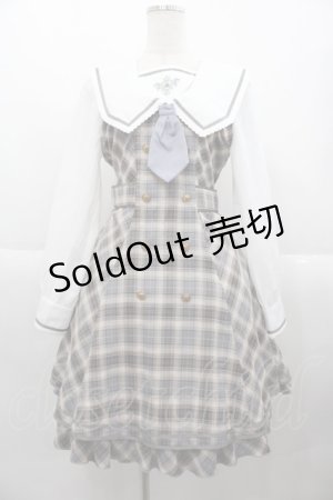 画像: Amavel / Classical Confection チェックセーラーワンピース  グレー I-25-10-15-060-CA-OP-SA-ZI