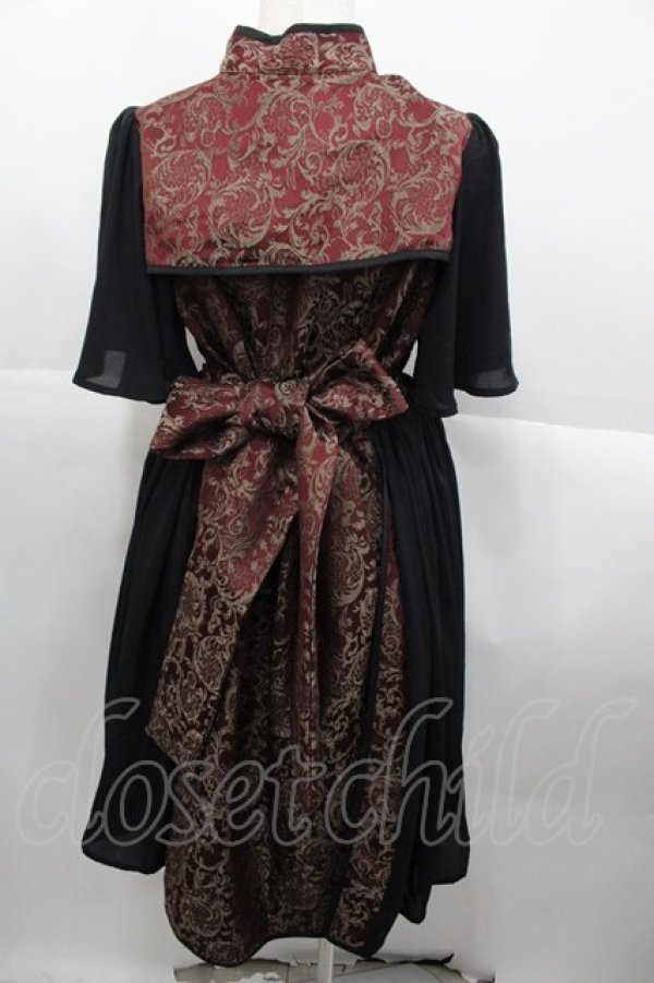 画像2: axes femme kawaii / メイリンワンピース  ボルドーＸ黒 I-25-10-15-071-AX-OP-SA-ZI (2)