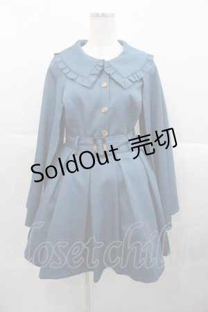 画像: axes femme POETIQUE / スリット袖風ノースリワンピ  青 I-25-10-15-072-AX-OP-SA-ZI