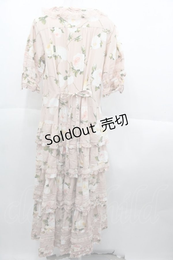 画像2: PINK HOUSE / ホワイトローズプリントワンピース  ピンク I-25-10-15-076-LO-OP-SA-ZI (2)