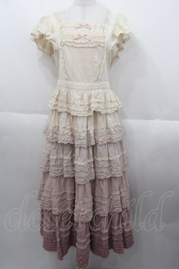 画像1: PINK HOUSE / ローンティアードワンピース  ピンク I-25-10-15-077-LO-OP-SA-ZS (1)