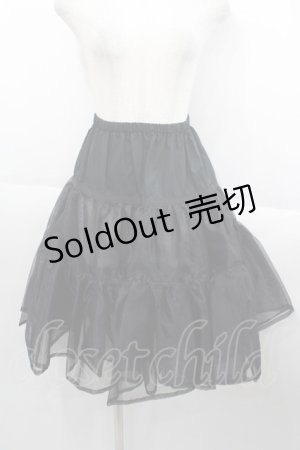 画像: Innocent World / オーガンジーパニエ  黒 I-25-10-15-085-IW-SK-SA-ZI