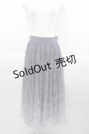 画像: axes femme / グラデレースサーキュラースカート  グレー I-25-10-15-086-AX-SK-SA-ZI