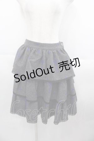 画像: Moi-meme-Moitie / グレンチェック十字架3段ティアードスカート  グレー　 I-25-10-15-088-MO-SK-HR-ZI