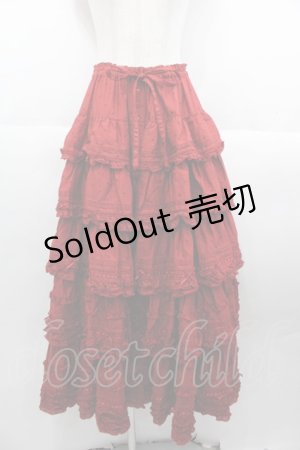 画像: PINK HOUSE / 水玉プリントフリルスカート  赤 I-25-10-15-089-LO-SK-SA-ZI