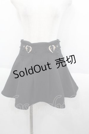 画像: Rojita / 裾ファートリミングハートバックルスカパン  黒 I-25-10-15-091-LO-SK-HR-ZI