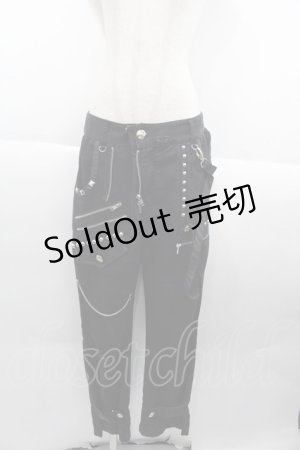 画像: SEX POT ReVeNGe / スタッズ＆ZIPパンツ M ブラック I-25-10-15-093-SP-JA-SA-ZI