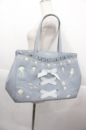 画像: axes femme POETIQUE / アクアリウム刺繍トートバッグ  サックス I-25-10-15-096-AX-BG-SA-ZI
