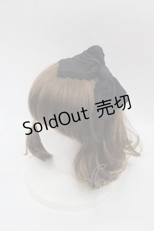 画像: BABY,THE STARS SHINE BRIGHT / ナナメリボンカチューシャ  黒 I-25-10-15-099-BA-AC-SA-ZI