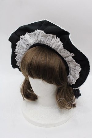 画像: Angelic Pretty / トーションレースブリム付カチューシャ  黒Ｘ白 I-25-10-15-100-AP-AC-SA-ZI