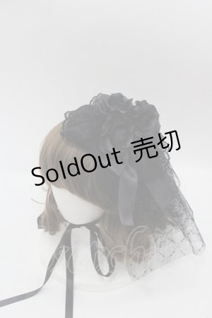 画像: metamorphose / ローズリボン円形ヘッドドレス  黒 I-25-10-15-104-ME-AC-SA-ZI