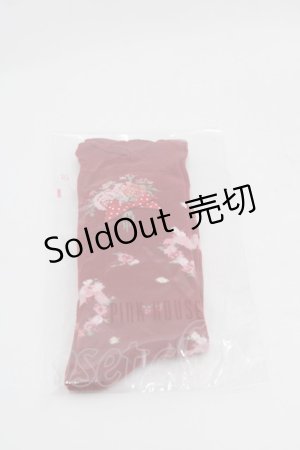 画像: PINK HOUSE / リボンブーケ柄ソックス  赤 I-25-10-15-117-LO-ZA-SA-ZI