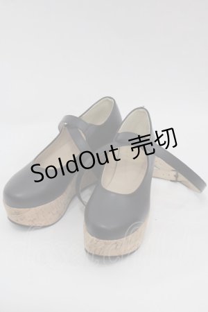 画像: an another angelus / クロスストラップ厚底パンプス M 黒 I-25-10-15-124-CA-ZA-SA-ZI