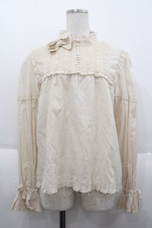 画像: PINK HOUSE / リボン付きローンブラウス  アイボリー I-25-10-15-013-LO-BL-SA-ZI