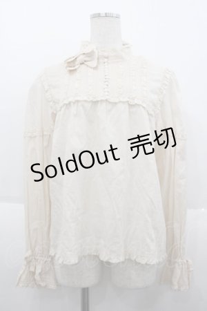 画像: PINK HOUSE / リボン付きローンブラウス  アイボリー I-25-10-15-013-LO-BL-SA-ZI