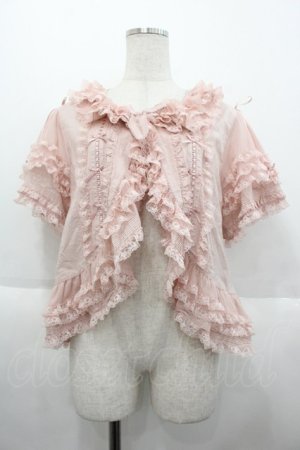 画像: PINK HOUSE / レース使いボレロ風ブラウス  ピンク I-25-10-15-016-LO-BL-SA-ZI