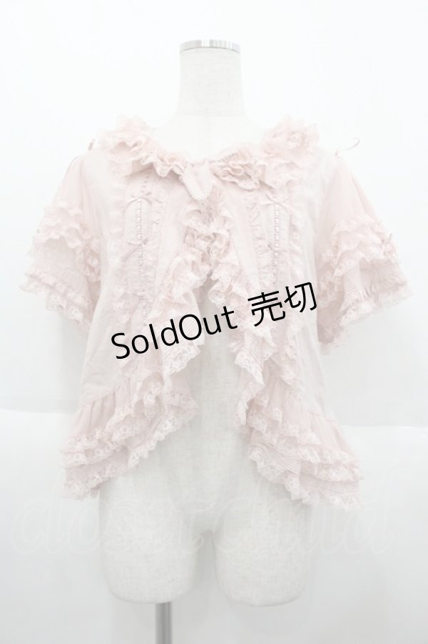画像1: PINK HOUSE / レース使いボレロ風ブラウス  ピンク I-25-10-15-016-LO-BL-SA-ZI (1)