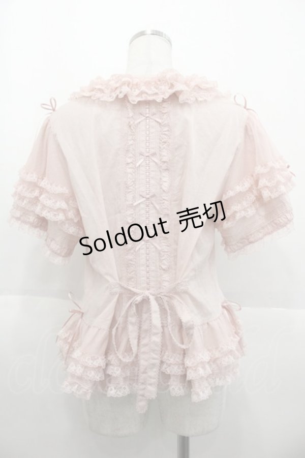 画像2: PINK HOUSE / レース使いボレロ風ブラウス  ピンク I-25-10-15-016-LO-BL-SA-ZI (2)