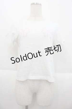 画像: Bubbles / パウダーリボンTEEシャツ  ホワイト I-25-10-15-017-CA-TS-SA-ZI