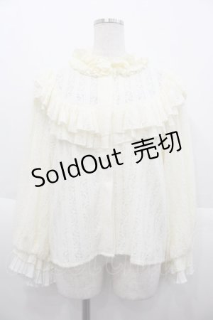 画像: Miss Egg / ハイネックレースニットカーディガン  アイボリー I-25-10-15-021-LO-TO-SA-ZI