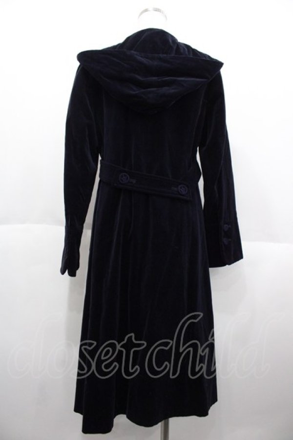 画像2: Jane Marple / 別珍フードロングコート  ネイビー I-25-10-15-032-JM-CO-SA-ZI (2)