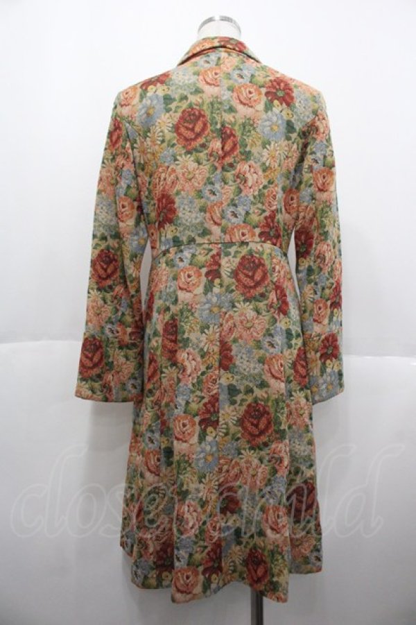 画像2: Jane Marple / ゴブランブーケ柄コート  ブラウン I-25-10-15-033-JM-CO-SA-ZI (2)