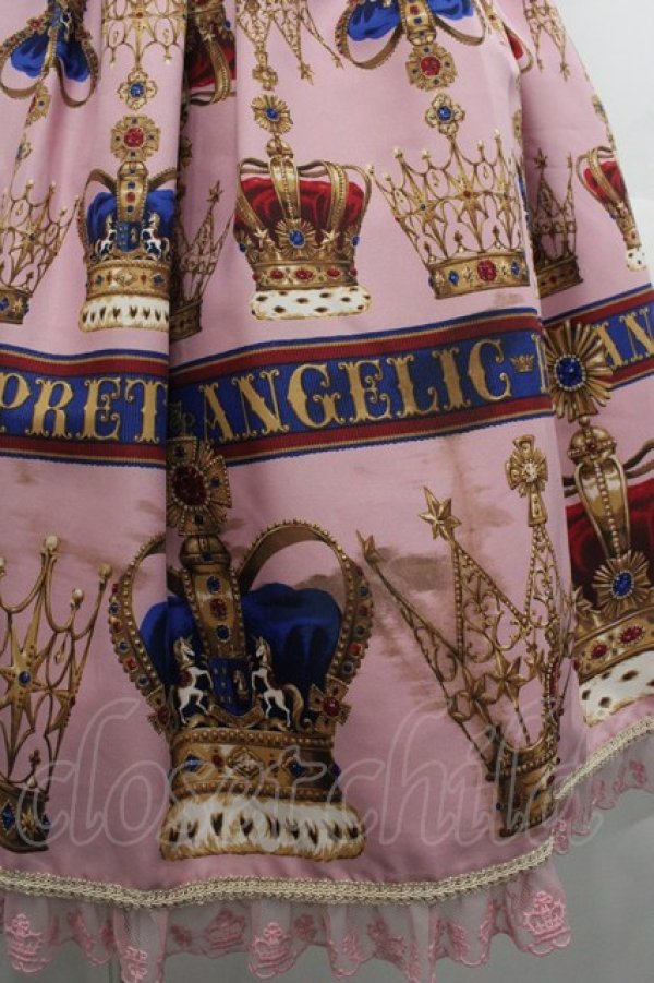 画像3: Angelic Pretty / British Crownシャーリングジャンパースカート  ピンク I-25-10-15-038-AP-OP-SA-ZI (3)