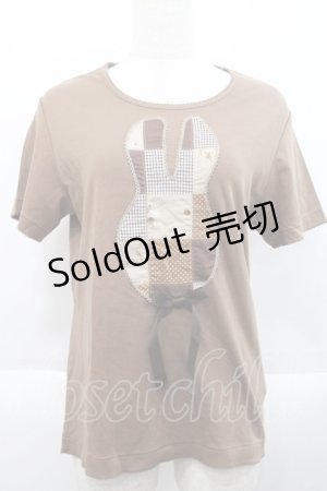 画像: PINK HOUSE / うさぎパッチワークカットソー 4(L) ブラウン I-25-10-18-011-LO-TS-SA-ZI