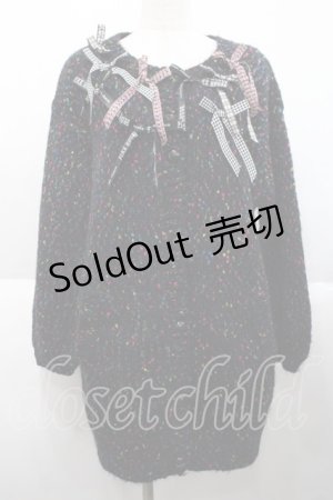 画像: PINK HOUSE / リボンモチーフカーディガン  ブラック I-25-10-18-014-LO-TO-SA-ZI