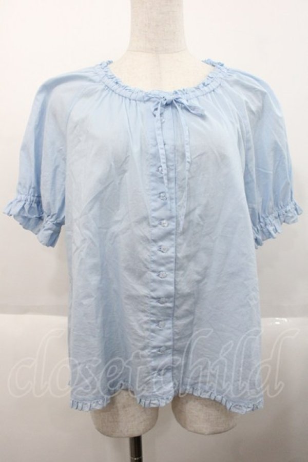 画像1: PINK HOUSE / ローンパフスリーブブラウス  サックス I-25-10-18-041-LO-BL-SA-ZT195 (1)