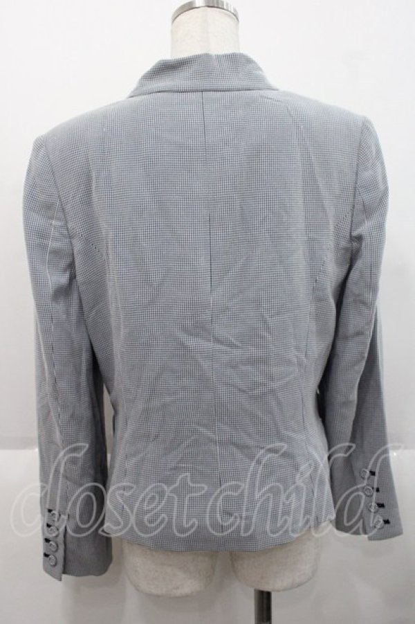 画像2: INGEBORG / 千鳥チェックジャケット M 紺Ｘ白 I-25-10-18-044-LO-JA-SA-ZI (2)