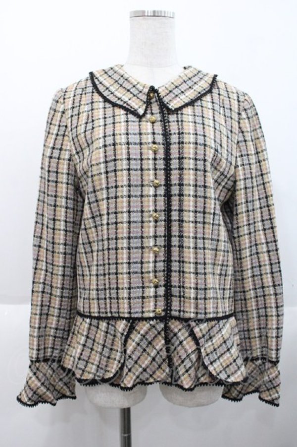 画像1: 【SALE】INGEBORG / ツイードジャケット LL ブラウン I-25-10-18-045-LO-JA-SA-ZT004 (1)