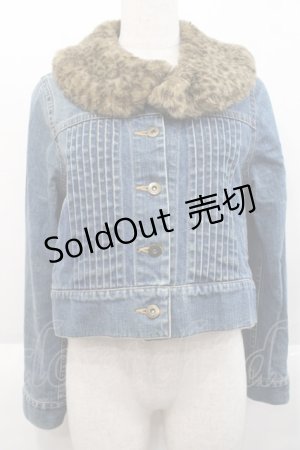 画像: Katie / ファー襟デニムジャケット  ブラウンＸ青デニム I-25-10-18-053-LO-TO-SA-ZI