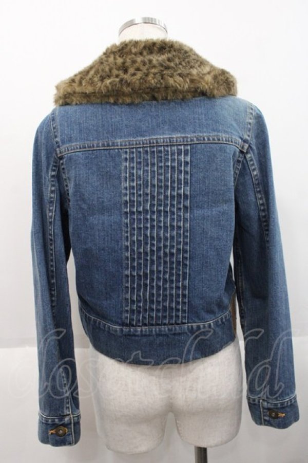 画像2: Katie / ファー襟デニムジャケット  ブラウンＸ青デニム I-25-10-18-053-LO-TO-SA-ZI (2)