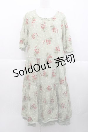 画像: PINK HOUSE / いちご総柄半袖ワンピース  ミントＸ赤 I-25-10-18-063-LO-OP-SA-ZI