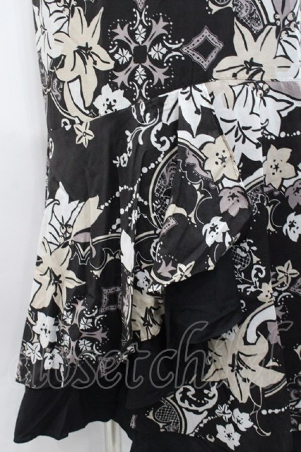 画像3: INGEBORG / セットアップスカート  ゆり柄黒白 I-25-10-18-068-LO-SK-SA-ZI (3)