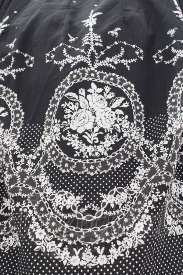 INGEBORG / セットアップスカート フラワーブーケ黒 I-25-10-18-069-LO