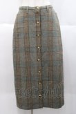 画像1: KANEKO ISAO / チェック前開きペンシルスカート  ブルーグレー I-25-10-18-084-EL-SK-SA-ZI (1)