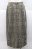 画像2: KANEKO ISAO / チェック前開きペンシルスカート  ブルーグレー I-25-10-18-084-EL-SK-SA-ZI (2)