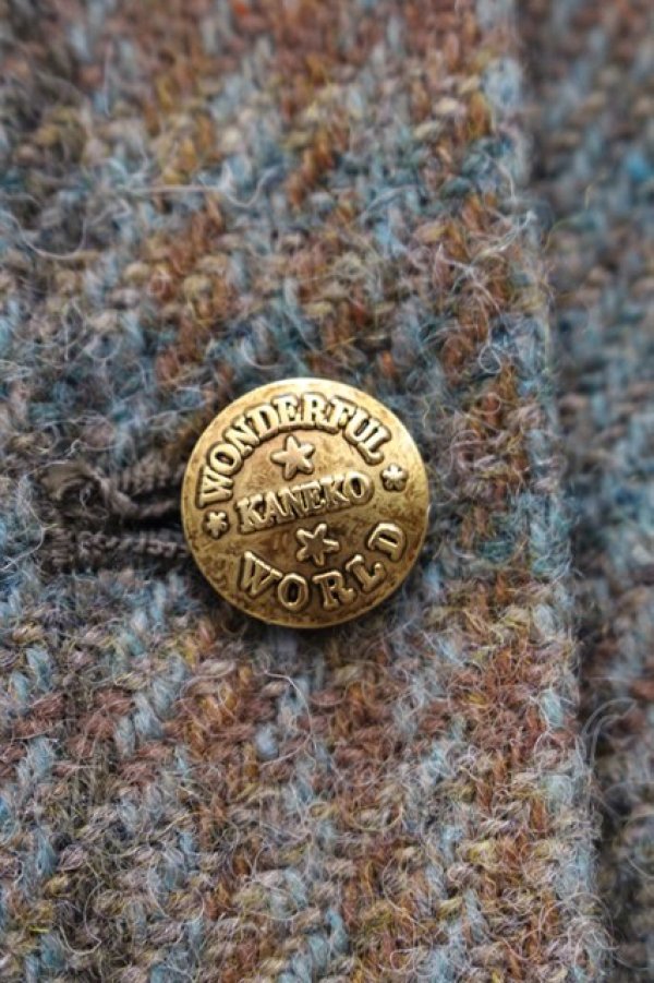 画像3: KANEKO ISAO / チェック前開きペンシルスカート  ブルーグレー I-25-10-18-084-EL-SK-SA-ZI (3)