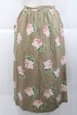 画像2: INGEBORG / 朝露薔薇柄スカート  オリーブ I-25-10-18-087-LO-SK-SA-ZS (2)
