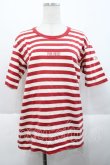 画像1: PINK HOUSE / ボーダー半袖Tシャツ L レッド I-25-10-18-021-LO-TS-SA-ZT239 (1)
